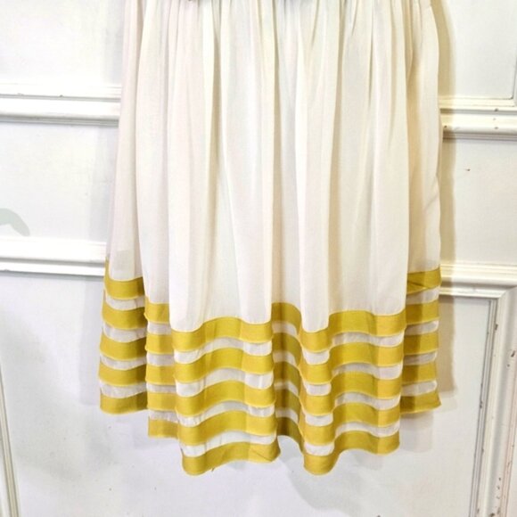 A'reve By Anthropologie Cream & Chartreuse Multicolor Sleeveless Dress,Large,NWT - Picture 8 of 16